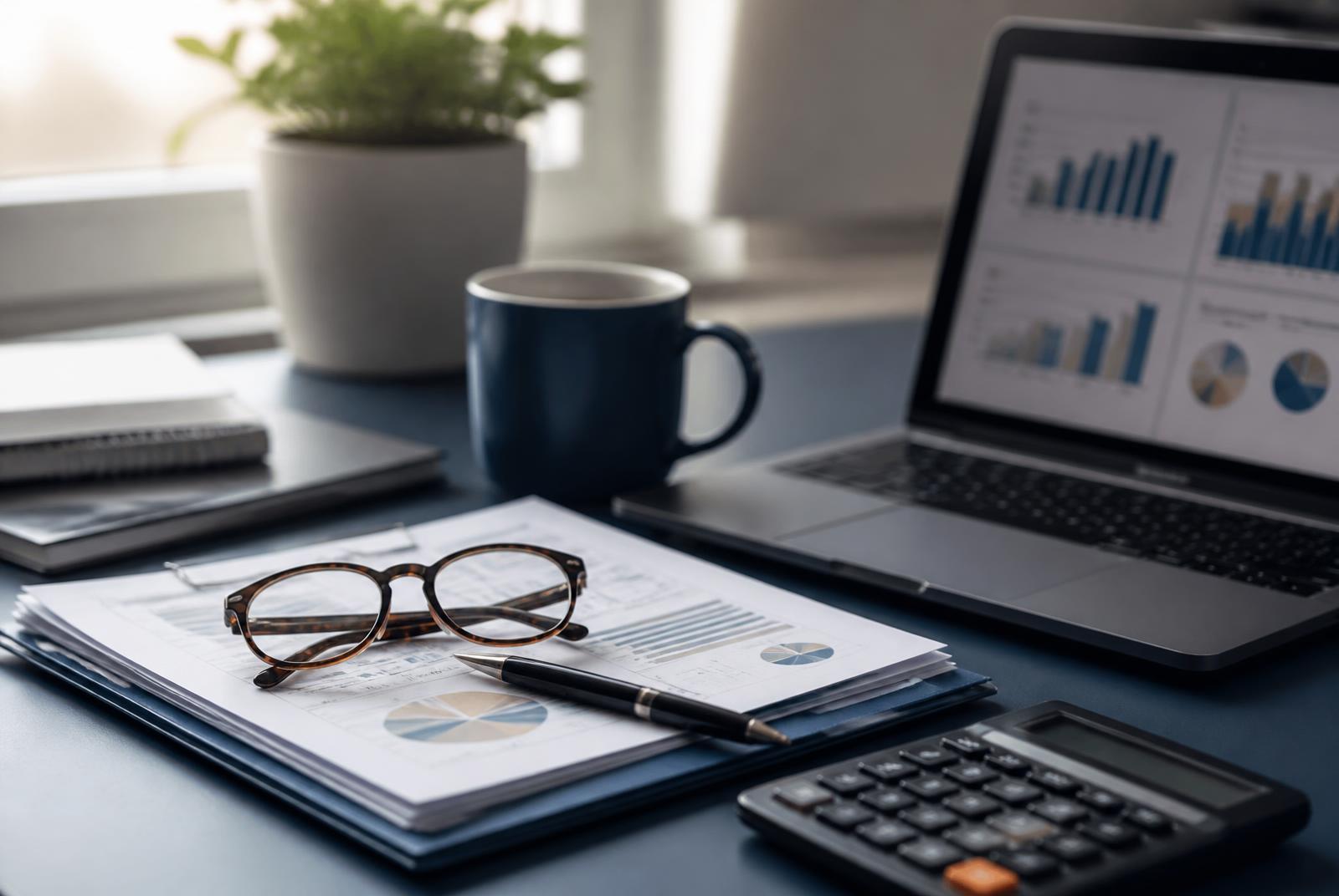 Loan documents and a calculator on a desk, reflecting Jim Brebner's lending background